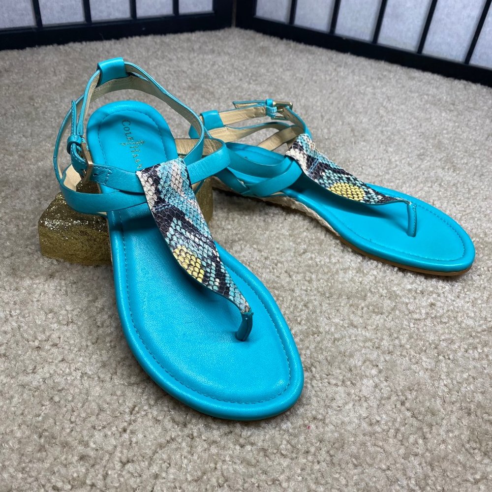 Cole Haan T-Strap Sandal Snake Print Thong 7 - Picture 4 of 9